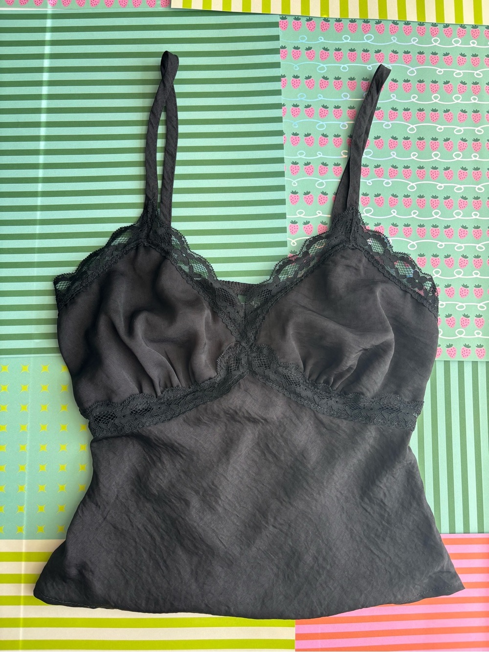 wild fable Black Lace Trim Tank